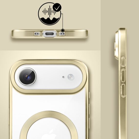 Etui do iPhone Air MagSafe Luxury Titanium Finish, przeźroczyste, złote Obszar kompozycji 6