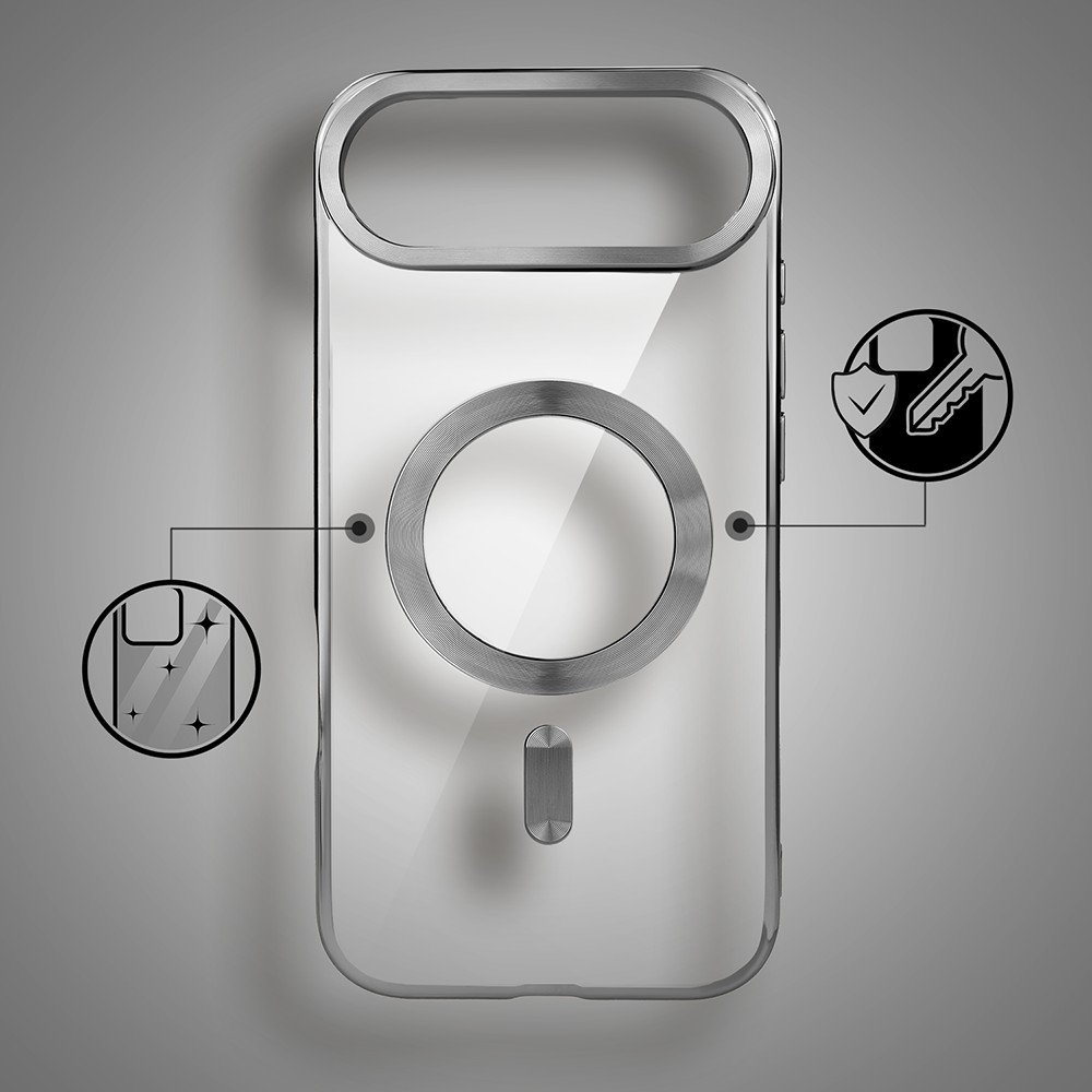 Etui do iPhone Air MagSafe Luxury, przeźroczyste, tytanowe (4)