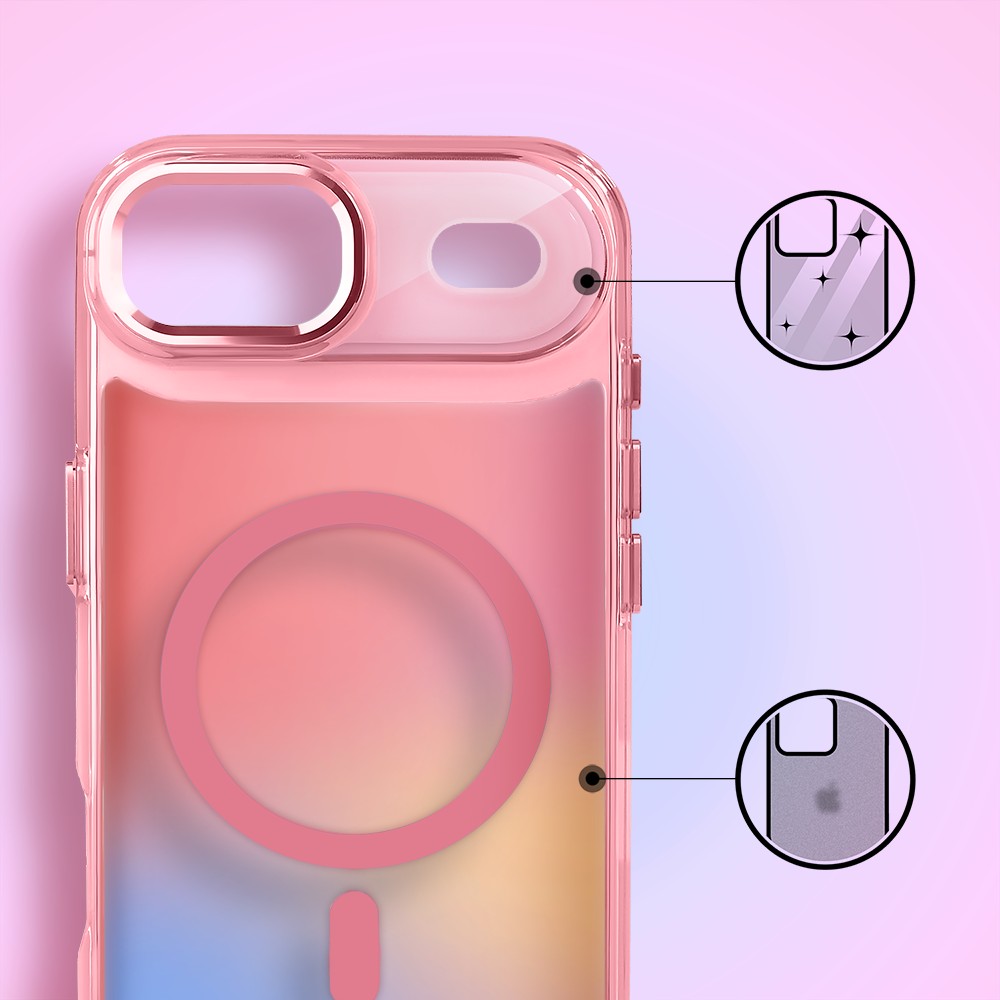Etui do iPhone Air Miami Vibe z MagSafe, zmieniające kolor, różowe (4)