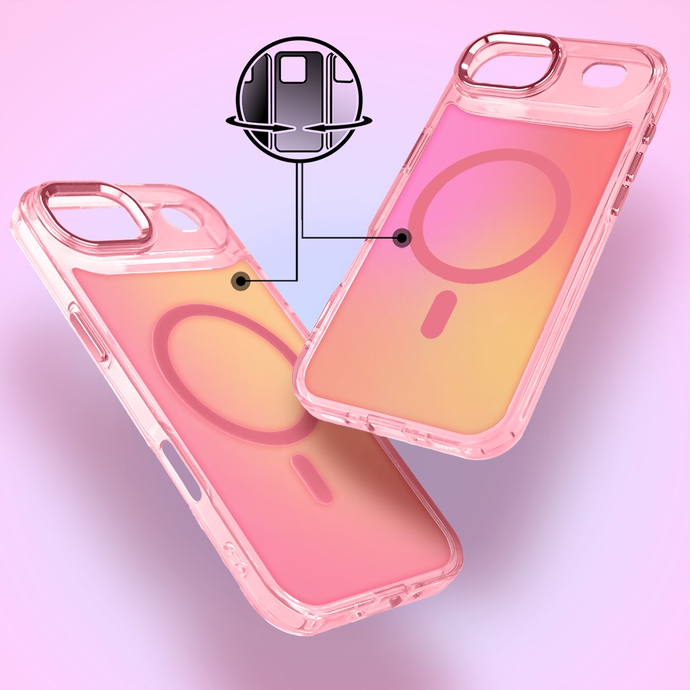 Etui do iPhone Air Miami Vibe z MagSafe, zmieniające kolor, różowe (5)