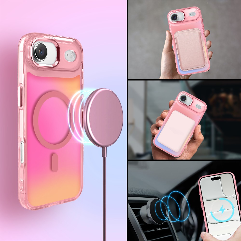 Etui do iPhone Air Miami Vibe z MagSafe, zmieniające kolor, różowe (8)