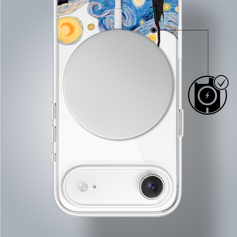Etui do iPhone Air z MagSafe, obraz Van Gogh, przeźroczyste 17Air-1