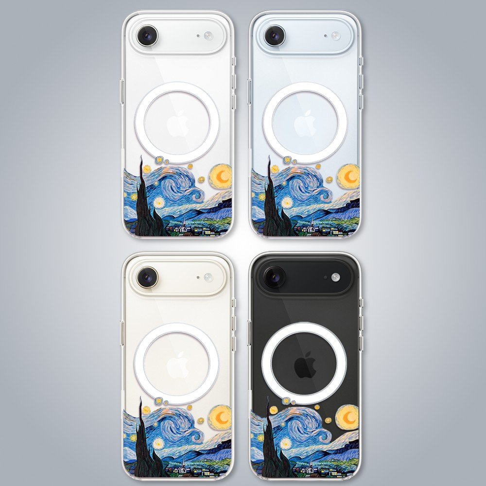 Etui do iPhone Air z MagSafe, obraz Van Gogh, przeźroczyste 17Air-2