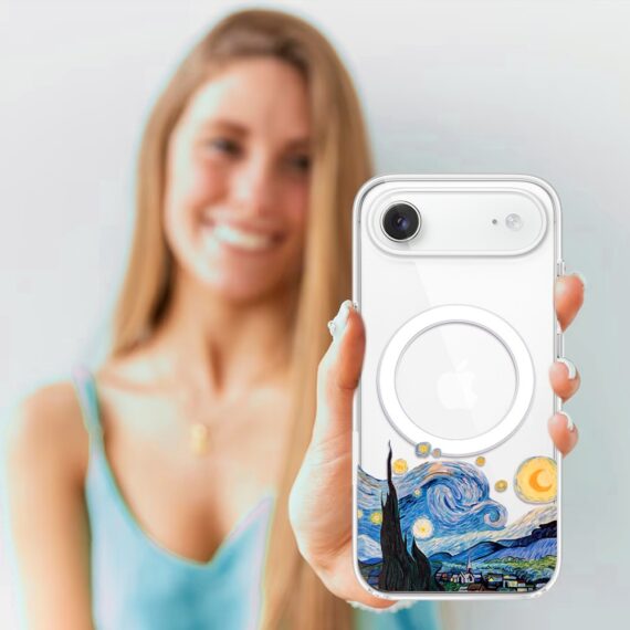 Etui do iPhone Air z MagSafe, obraz Van Gogh, przeźroczyste 17Air