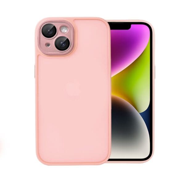 Etui do iPhone 14 Color Flush, z osłoną aparatu, różowe