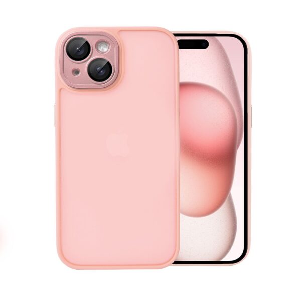 Etui do iPhone 15 Color Flush, z osłoną aparatu, różowe