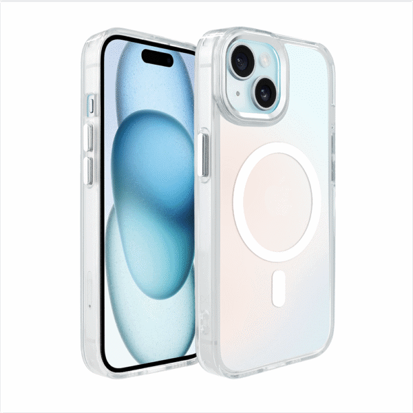Etui do iPhone 15 Miami Vibe z MagSafe, zmieniające kolor, białe