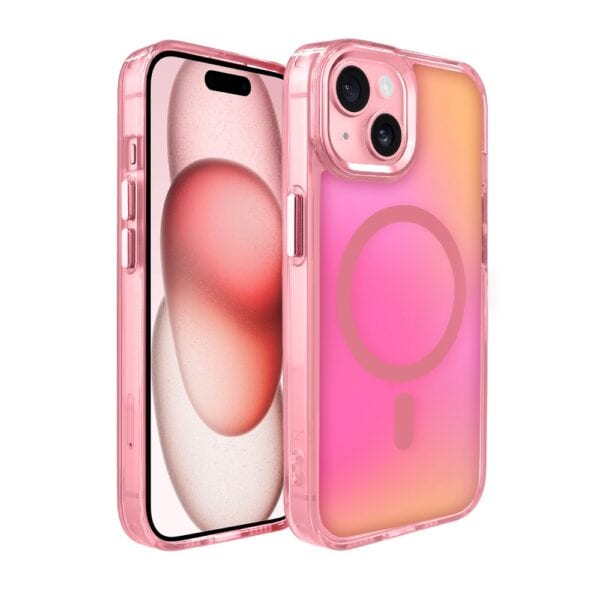 Etui do iPhone 15 Miami Vibe z MagSafe, zmieniające kolor, różowe
