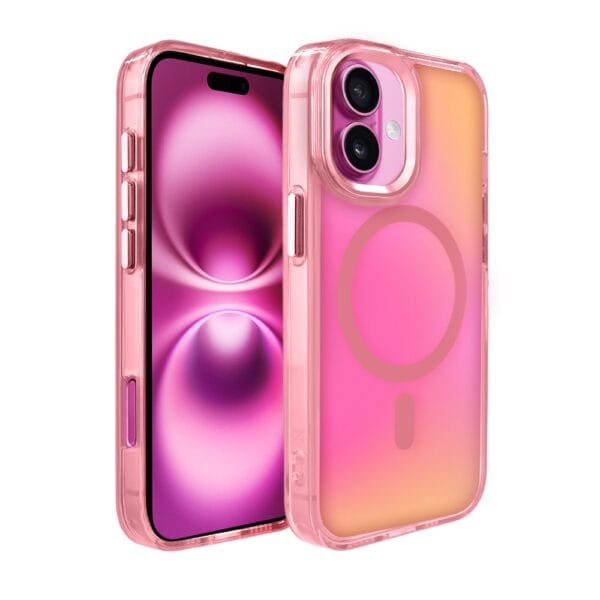 Etui do iPhone 16 Miami Vibe z MagSafe, zmieniające kolor, różowe