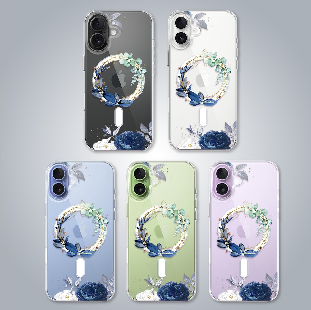 Etui_do_iPhone_17_Flower_MagSafe_niebieskie_kwiaty_przeźroczyste (3)
