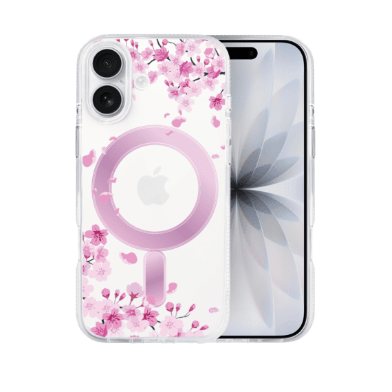 Etui_do_iPhone_17_Flower_MagSafe_z_nadrukiem_kwiat_wisni_przezroczyste-1