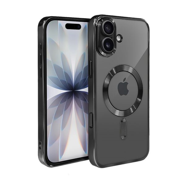 Etui do iPhone 17, MagSafe Luxury, przeźroczyste, czarne