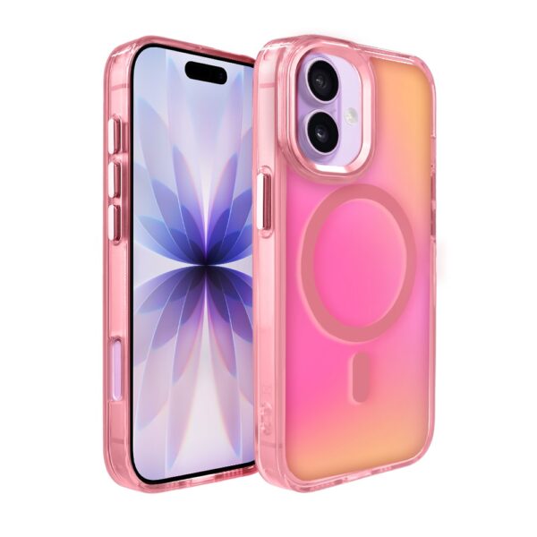 Etui do iPhone 17 Miami Vibe z MagSafe, zmieniające kolor, różowe