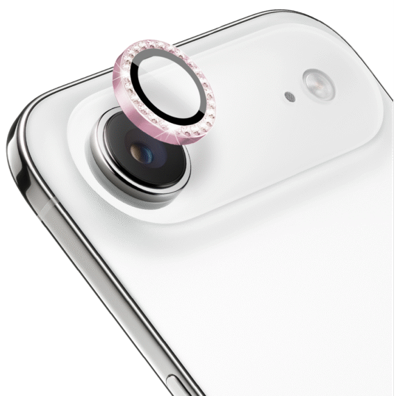 Luksusowa diamentowa osłona obiektywów, matowa, szkło na aparat iPhone Air, różowa (5)