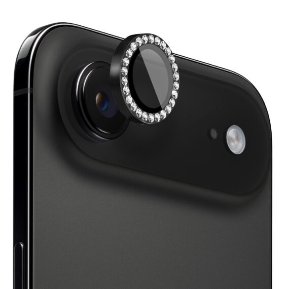 Luksusowa diamentowa osłona obiektywów, szkło na aparat iPhone Air, czarna (1)
