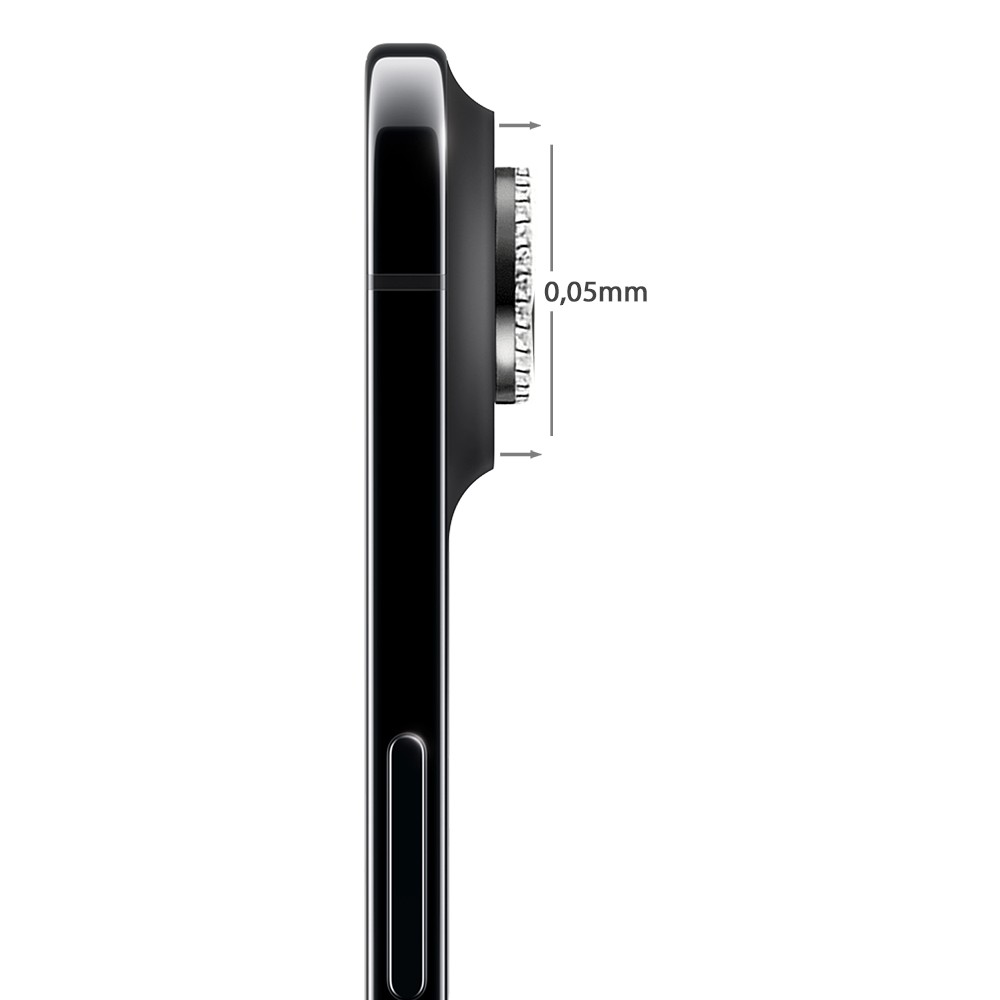 Luksusowa diamentowa osłona obiektywów, szkło na aparat iPhone Air, czarna (3)