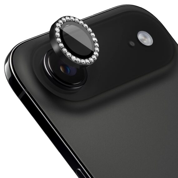 Luksusowa diamentowa osłona obiektywów, szkło na aparat iPhone Air, czarna (5)