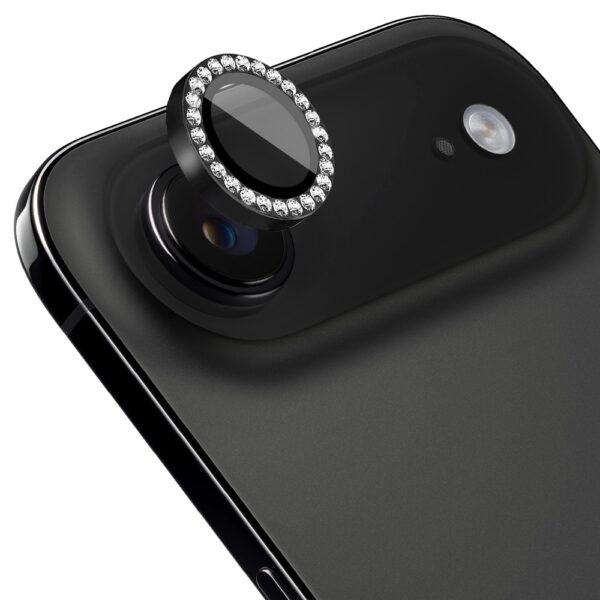 Luksusowa diamentowa osłona obiektywów, szkło na aparat iPhone Air, czarna