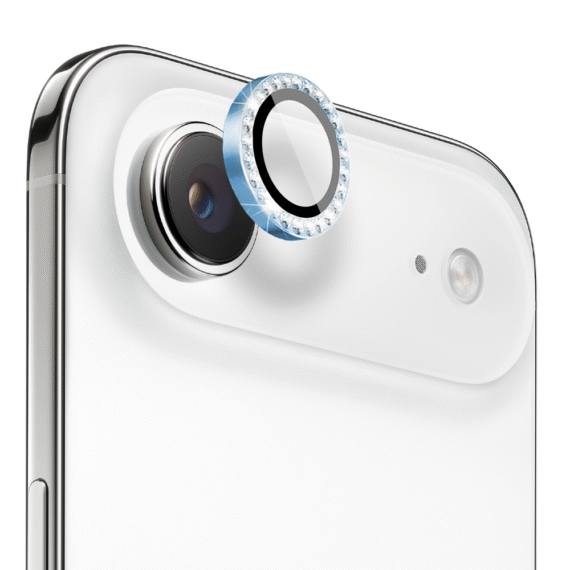 Luksusowa diamentowa osłona obiektywów, szkło na aparat iPhone Air, niebieska (2)