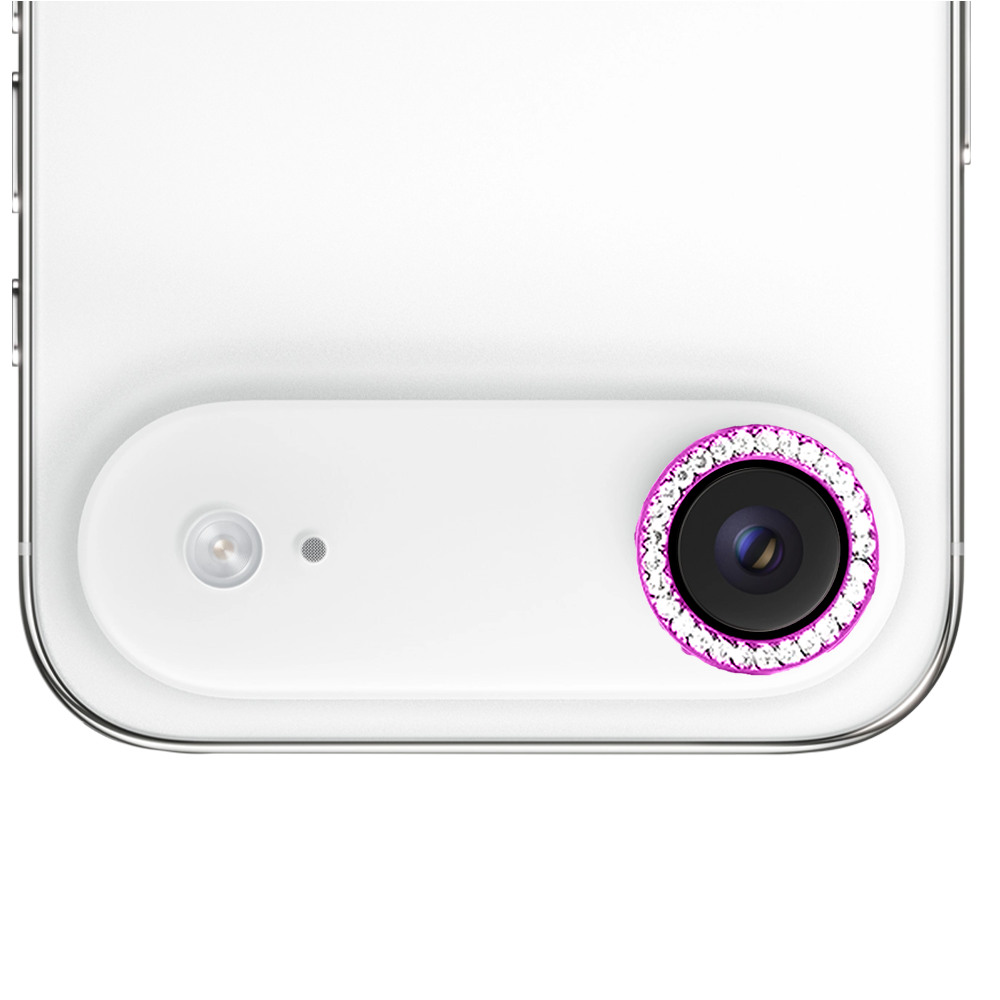 Luksusowa diamentowa osłona obiektywów, szkło na aparat iPhone Air, różowa (3)