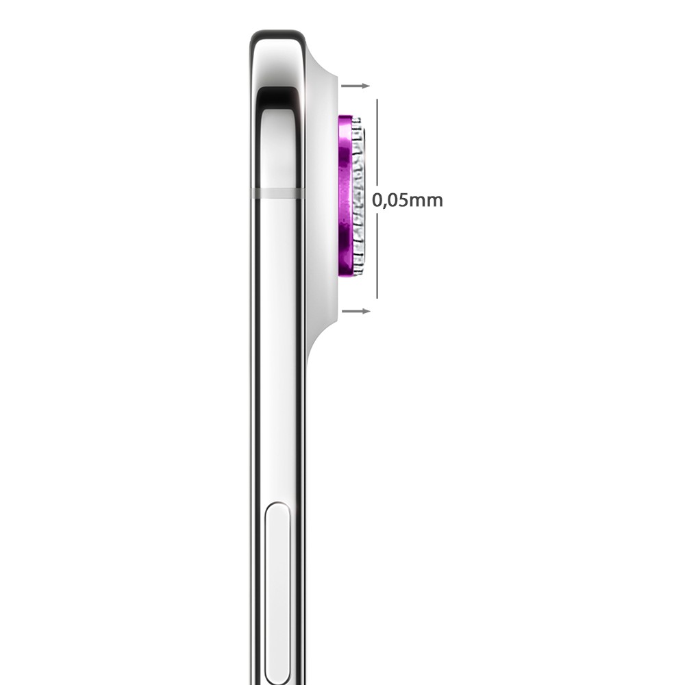 Luksusowa diamentowa osłona obiektywów, szkło na aparat iPhone Air, różowa (4)