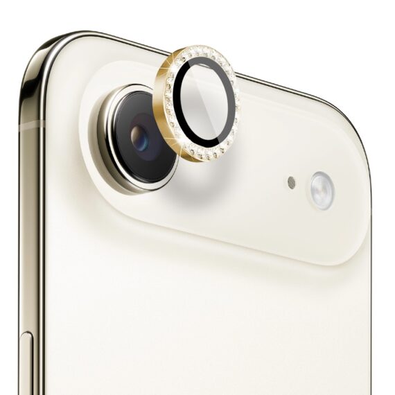 Luksusowa diamentowa osłona obiektywów, szkło na aparat iPhone Air, złota (1)