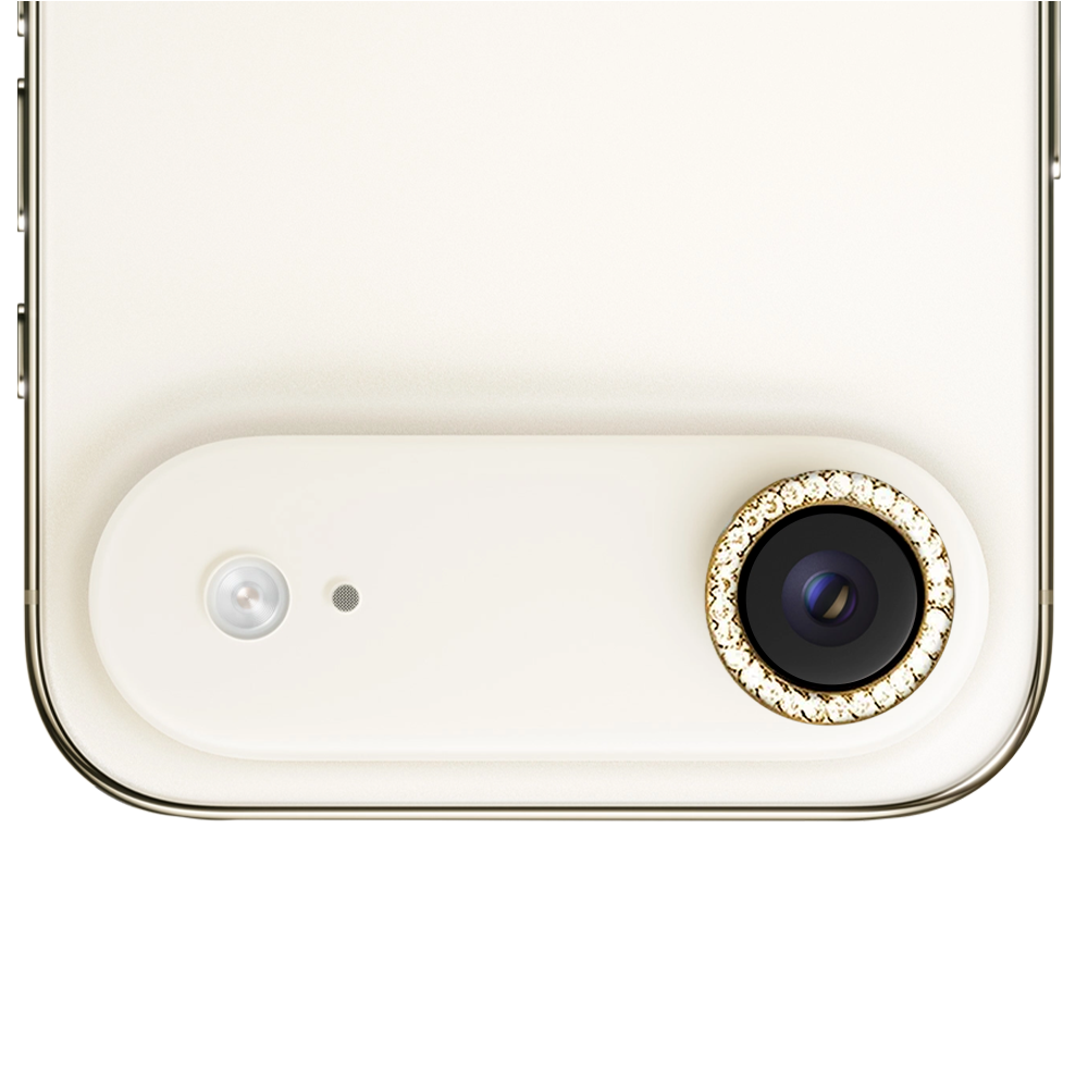 Luksusowa diamentowa osłona obiektywów, szkło na aparat iPhone Air, złota (2)