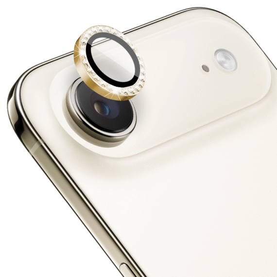 Luksusowa diamentowa osłona obiektywów, szkło na aparat iPhone Air, złota (5)