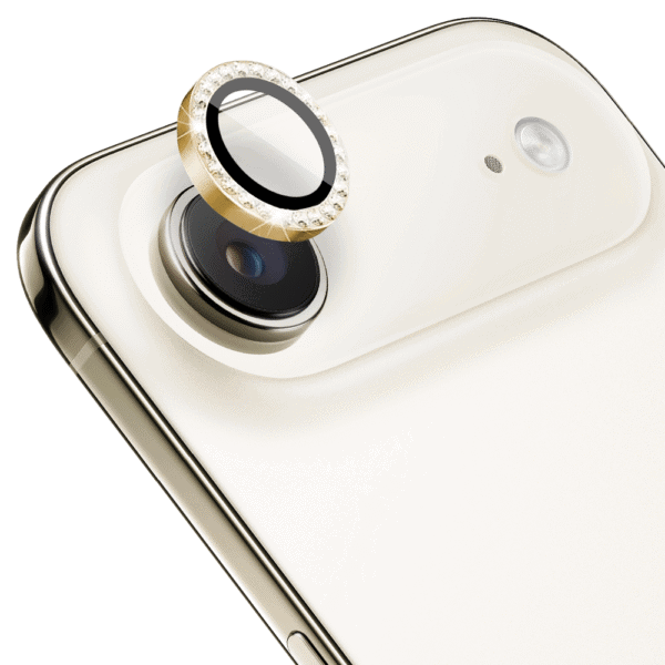 Luksusowa diamentowa osłona obiektywów, szkło na aparat iPhone Air, złota