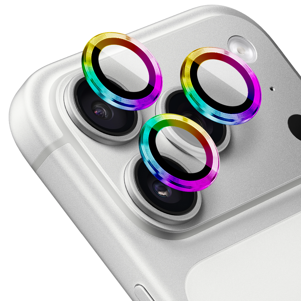 Metalowa osłona obiektywów szkło na aparat iPhone 17 Pro Max, kameleon