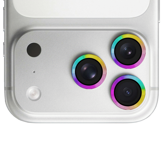 Metalowa osłona obiektywów szkło na aparat iPhone 17 Pro, kameleon (4)