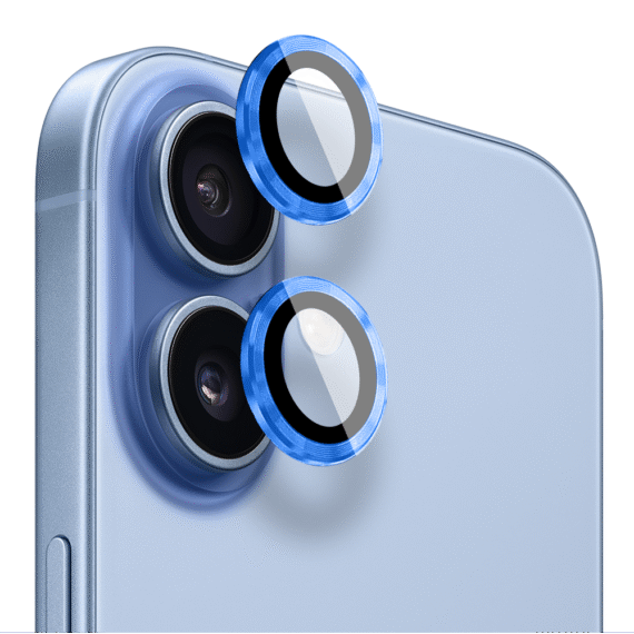 Metalowa osłona obiektywów szkło na aparat iPhone 17, granatowa granatowa-1
