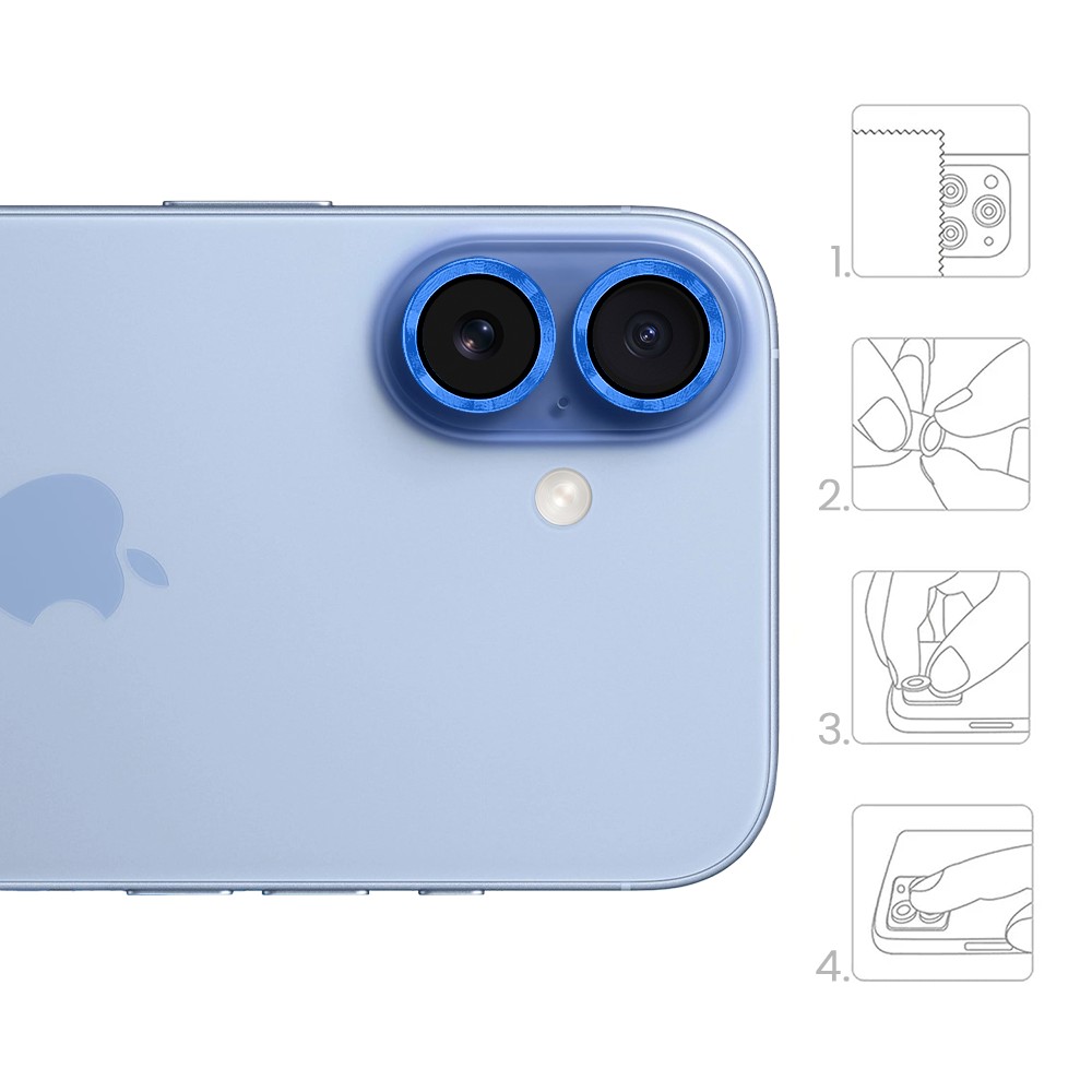 Metalowa osłona obiektywów szkło na aparat iPhone 17, granatowa granatowa-4