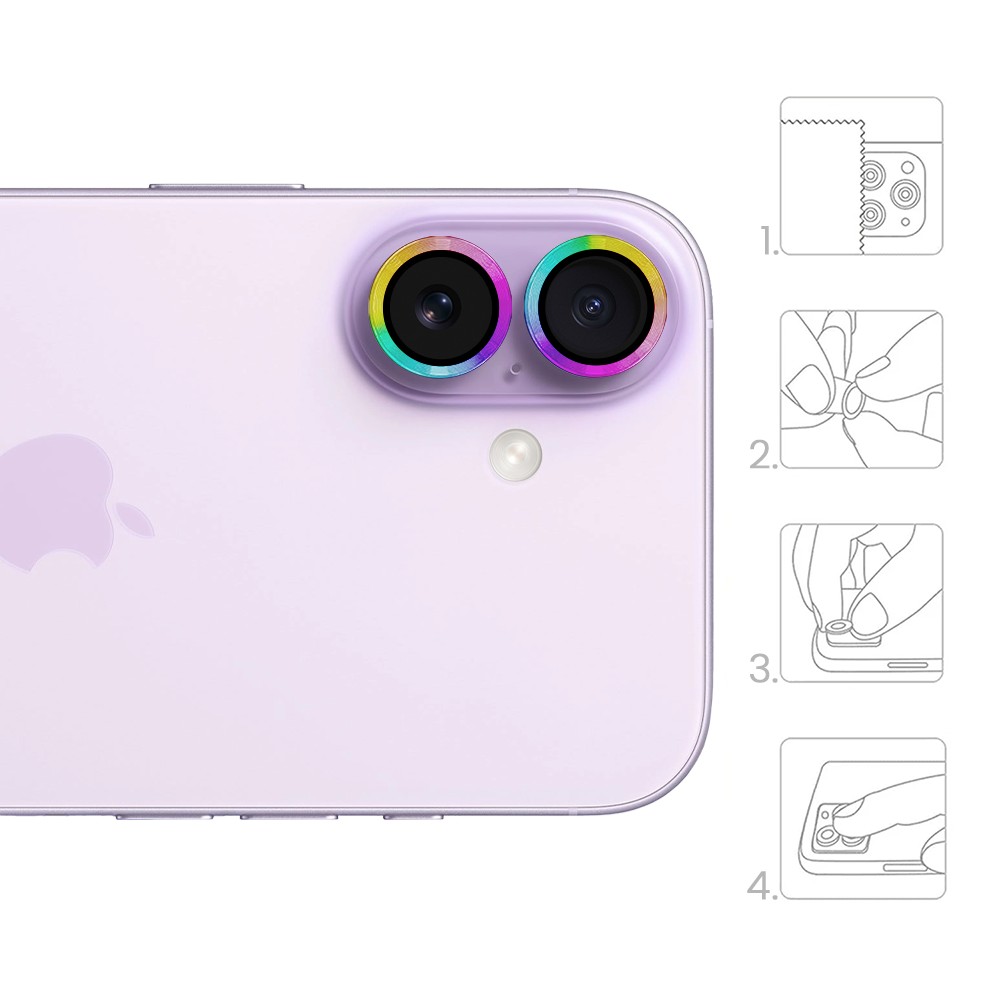 Metalowa osłona obiektywów szkło na aparat iPhone 17, kameleonkameleon-4