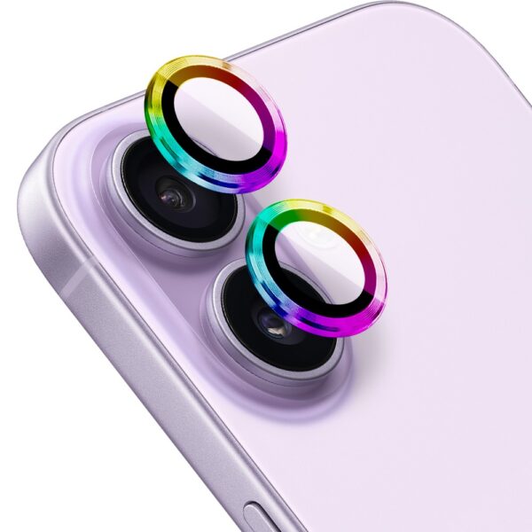 Metalowa osłona obiektywów szkło na aparat iPhone 17, kameleon