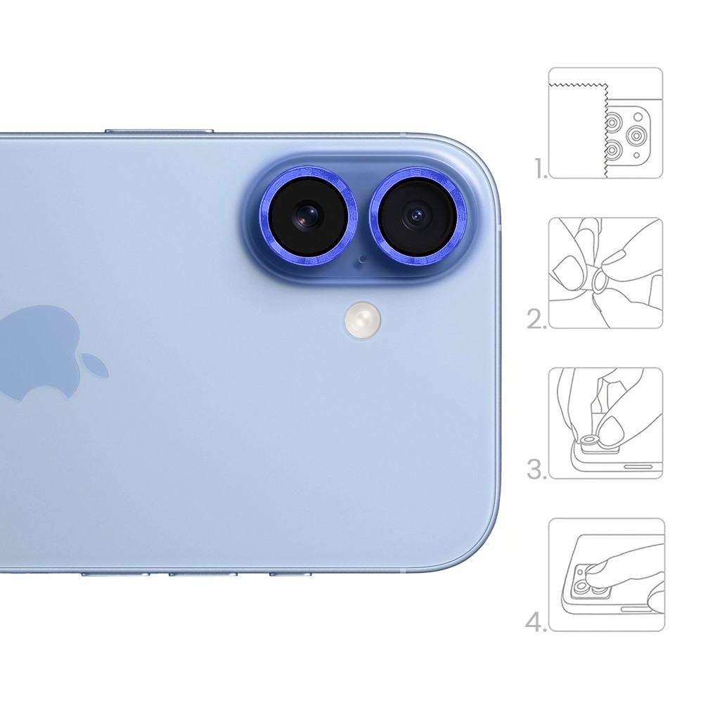 Metalowa osłona obiektywów szkło na aparat iPhone 17, ultramaryna ultramaryna-4