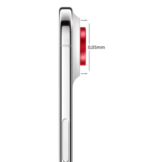 Metalowa osłona obiektywów szkło na aparat iPhone Air, czerwona (3)