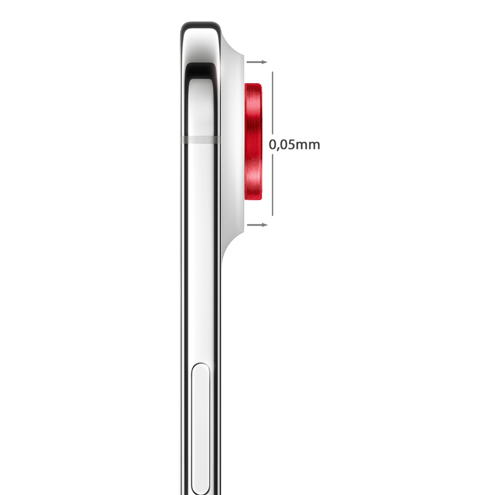 Metalowa osłona obiektywów szkło na aparat iPhone Air, czerwona (3)