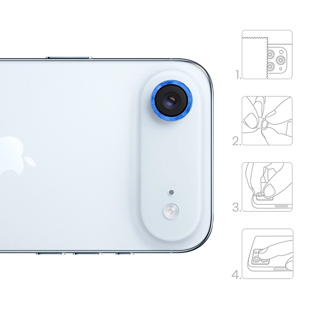 Metalowa osłona obiektywów szkło na aparat iPhone Air, granatowa (4)