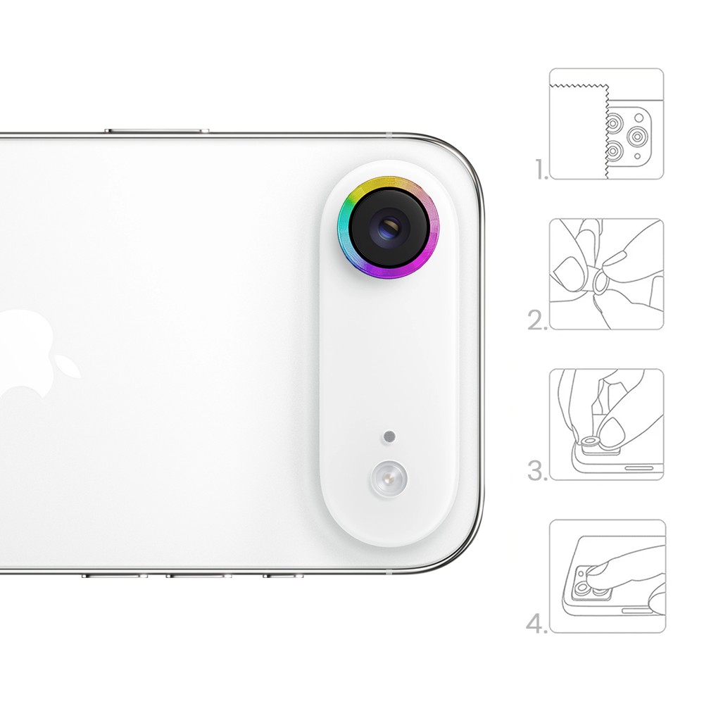 Metalowa osłona obiektywów szkło na aparat iPhone Air, kameleon (2)