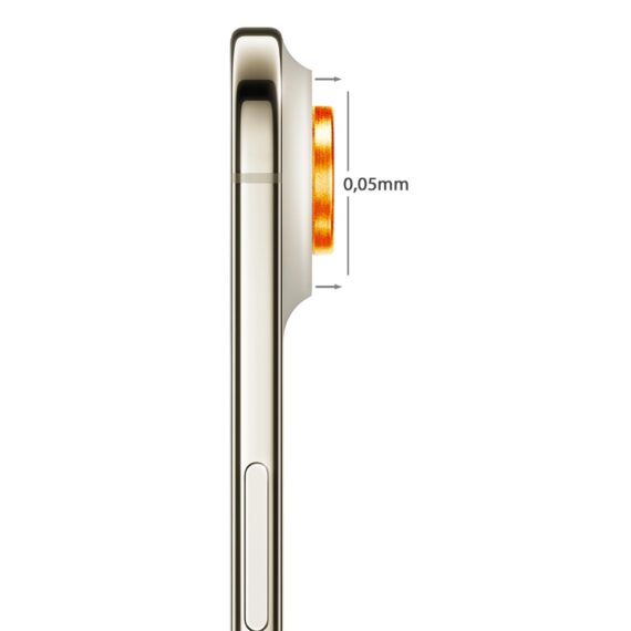 Metalowa osłona obiektywów szkło na aparat iPhone Air, pomarańczowa (3)