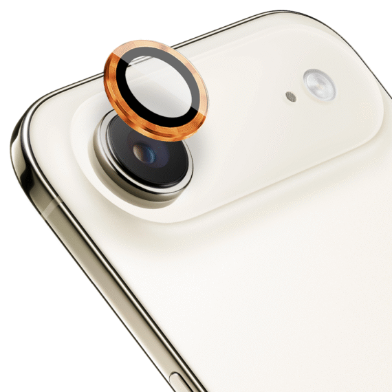 Metalowa osłona obiektywów szkło na aparat iPhone Air, pomarańczowa (5)