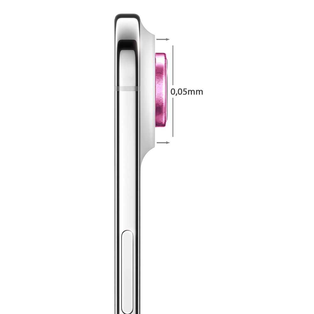Metalowa osłona obiektywów szkło na aparat iPhone Air, różowa (3)