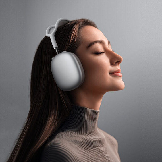 Słuchawki nauszne ANC z wyciszaniem otoczenia, styl AirPods Max, srebrne_photo-4