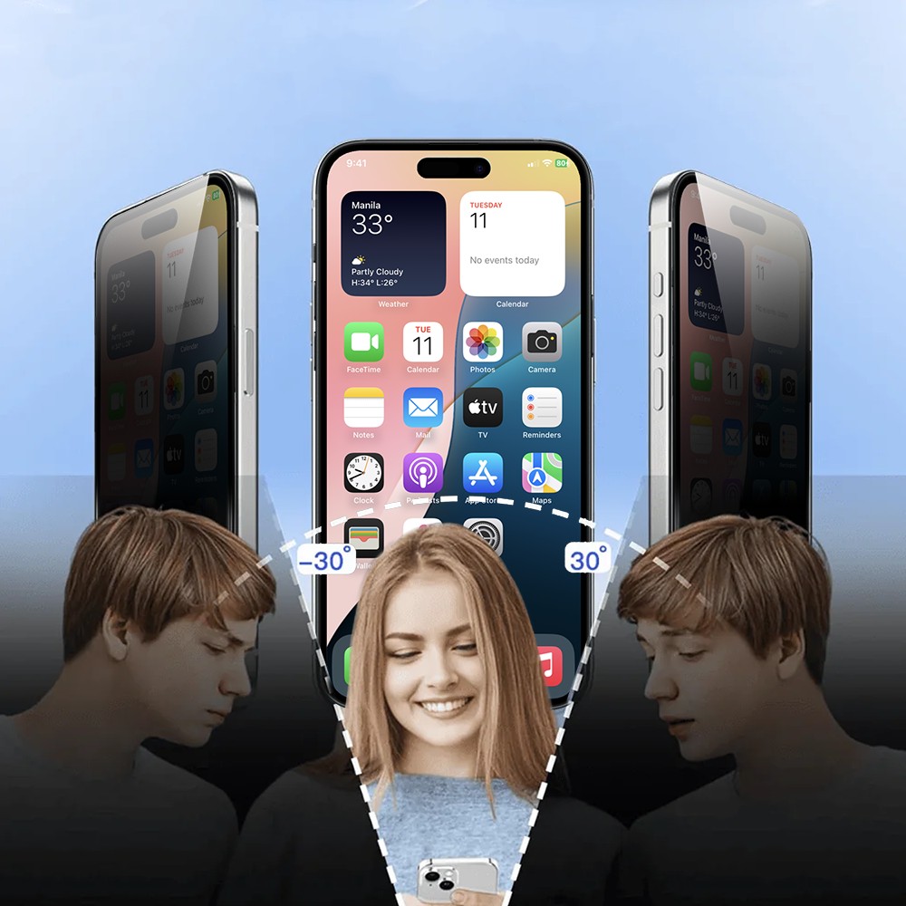 Szkło hartowane 5D z filtrem przyciemniającym Privacy do iPhone 17 Pro Max Szkło hartowane 5D_-1