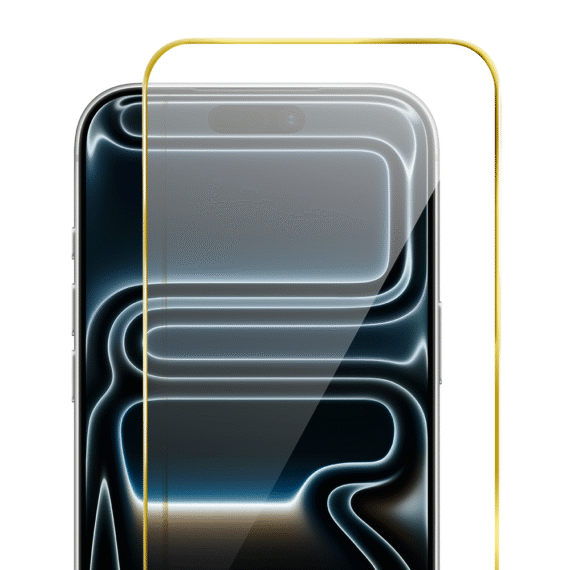 Szkło hartowane 9H do iPhone 17 Pro Max, twarde wzmocnione z metalizowaną złotą ramką (3) Szkło hartowane 9H do iPhone 17 Pro Max, twarde wzmocnione z metalizowaną złotą ramką (3)