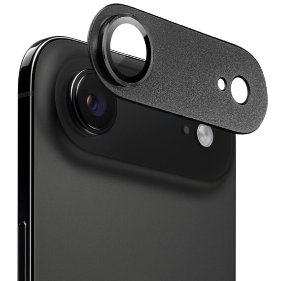 iPhone 17 Air gładka metalowa osłona na cały panel aparatu, wbudowane szkła 9H, czarnaCzarny AIR-1