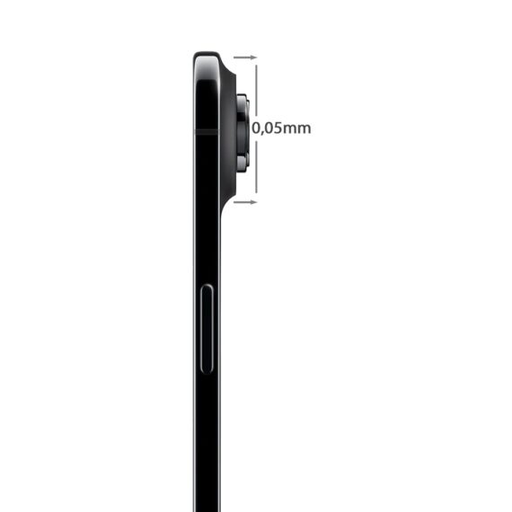 iPhone 17 Air gładka metalowa osłona na cały panel aparatu, wbudowane szkła 9H, czarnaCzarny AIR-3