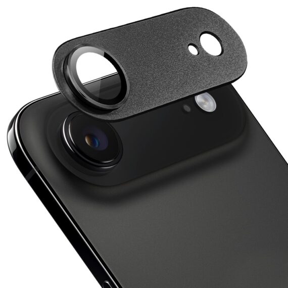 iPhone 17 Air gładka metalowa osłona na cały panel aparatu, wbudowane szkła 9H, czarnaCzarny AIR