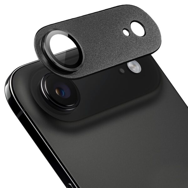 iPhone 17 Air gładka metalowa osłona na cały panel aparatu, wbudowane szkła 9H, czarnaCzarny AIR